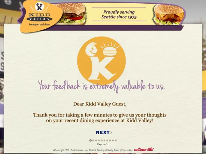 Kidd Valley Customer Survey